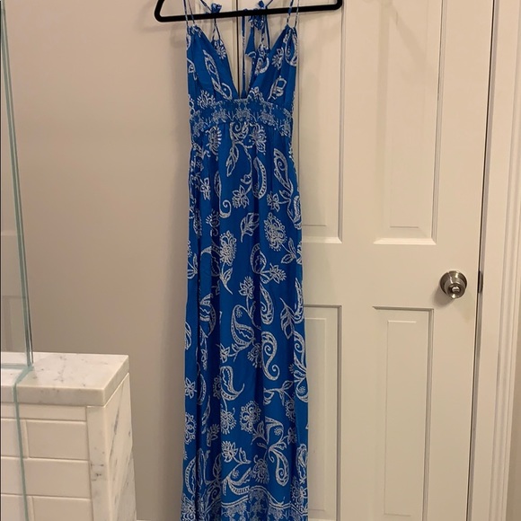 Blue patterned maxi dress - Picture 1 of 3